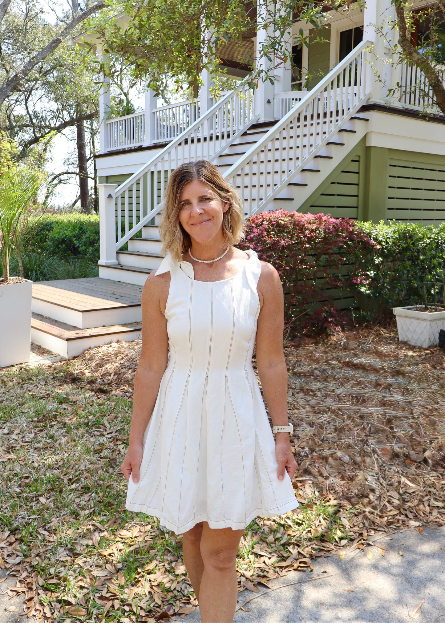 southern mini dress Southern Stripes Ruffle Hem Mini Dress